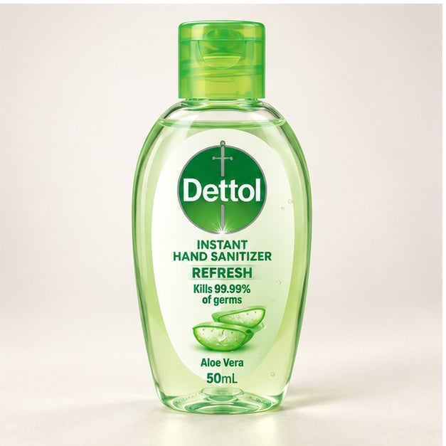 Dettol Refresh Aloe Vera Hand Sanitizer Gel 50 ml — 3, 6, 9 or 12 Bottles — detail