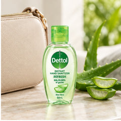 Dettol Refresh Aloe Vera Hand Sanitizer Gel 50 ml — 3, 6, 9 or 12 Bottles — lifestyle