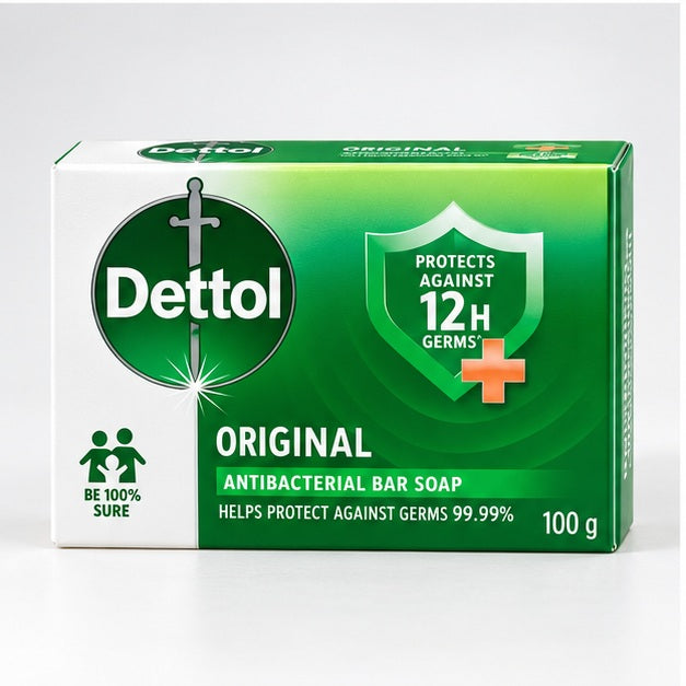 Dettol Original Formula Antibacterial Soap 100 g — 4, 8 or 12 Bars — detail