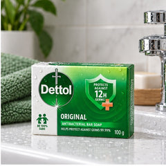 Dettol Original Formula Antibacterial Soap 100 g — 4, 8 or 12 Bars — lifestyle