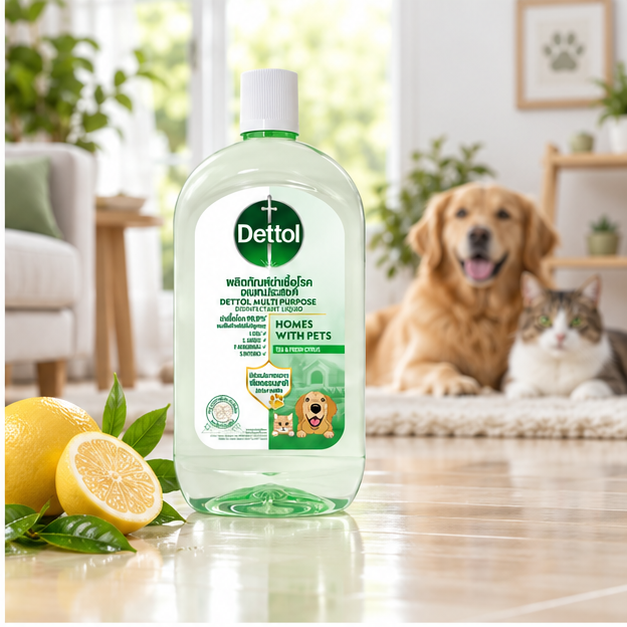 Dettol Homes With Pets Tea and Fresh Citrus Disinfectant 1 L — lifestyle