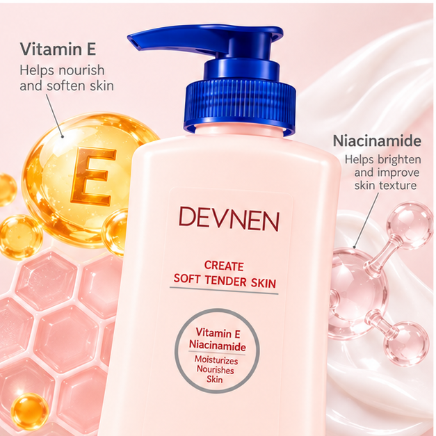 DEVNEN Vitamin E and Vaseline Moisturizing Body Lotion 400 g pack of 2 — detail