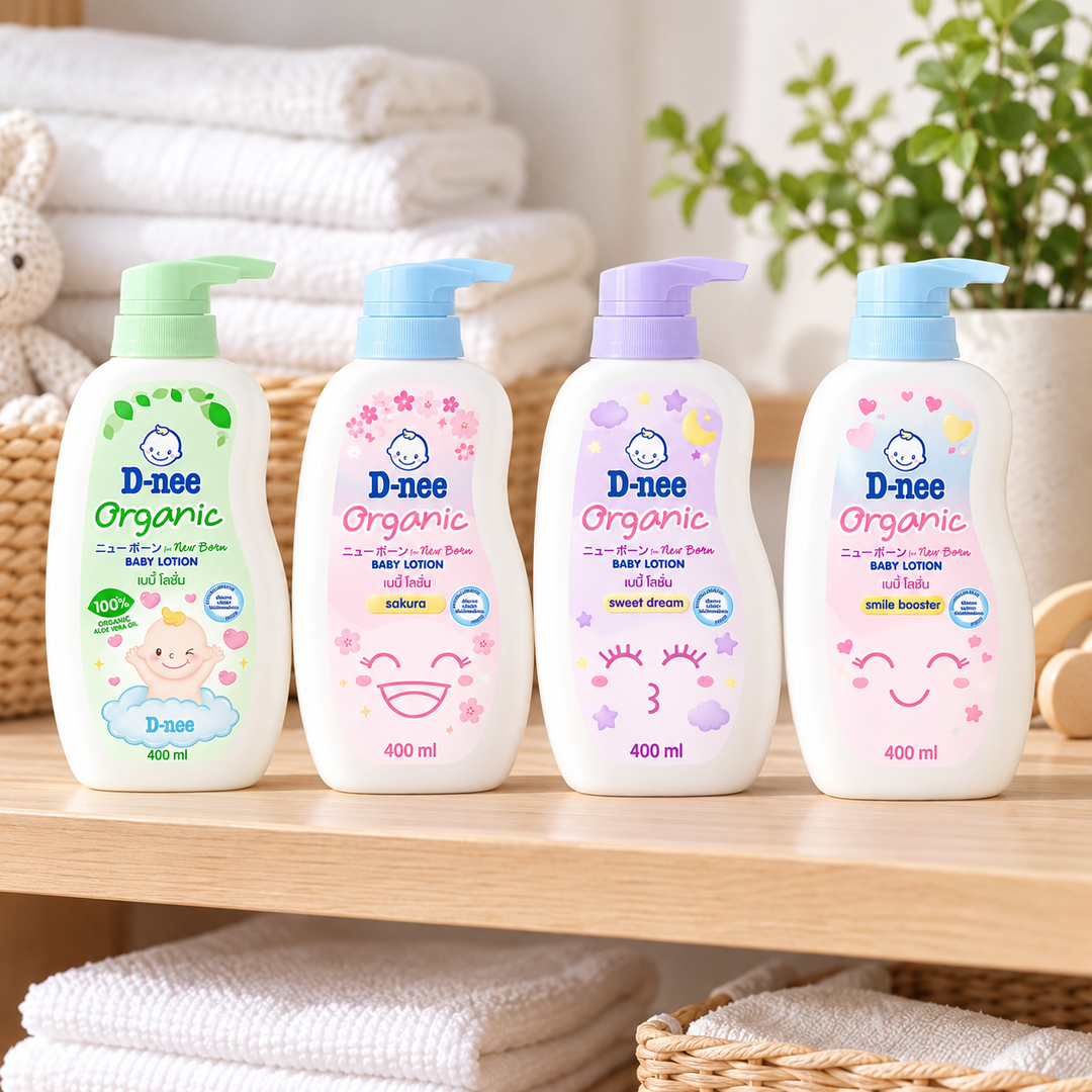 D-nee Organic Baby Lotion — 400 ml — supporting product photograph; see selected option and pack quantity