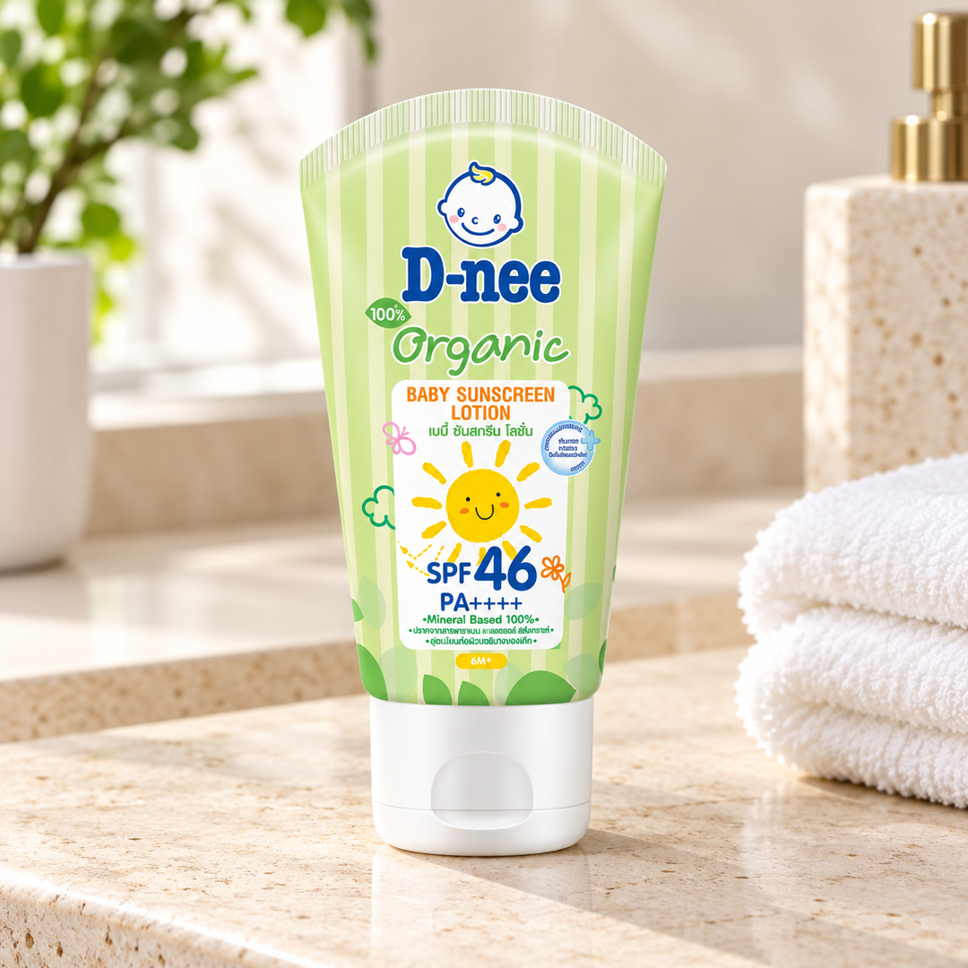 D-nee Organic Baby Sunscreen Lotion SPF46 PA++++ — 50 ml — supporting product photograph; see selected option and pack quantity
