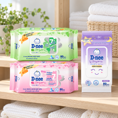 D-nee Organic Baby Wipes — 80 Sheets — supporting product photograph; see selected option and pack quantity