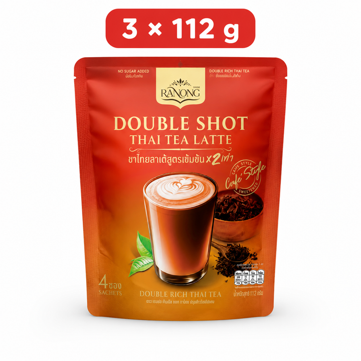 Ranong Double Shot Thai Tea Latte bundle of 3 pouches