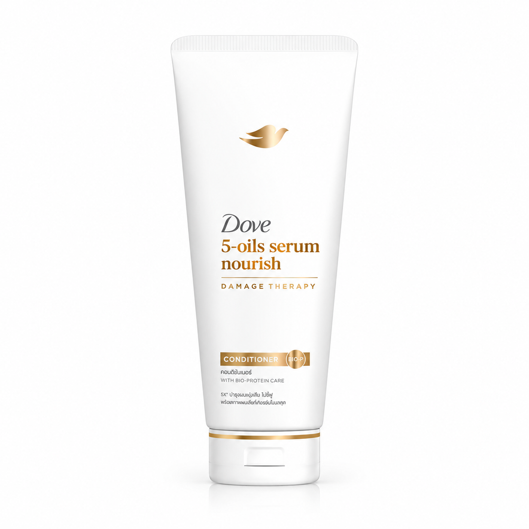 Dove 5-Oils Serum Nourish Damage Therapy Conditioner 350 ml — 1 tube on white