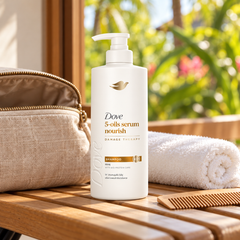 Dove 5-Oils Serum Nourish Damage Therapy Shampoo 380 ml — single-unit lifestyle photograph