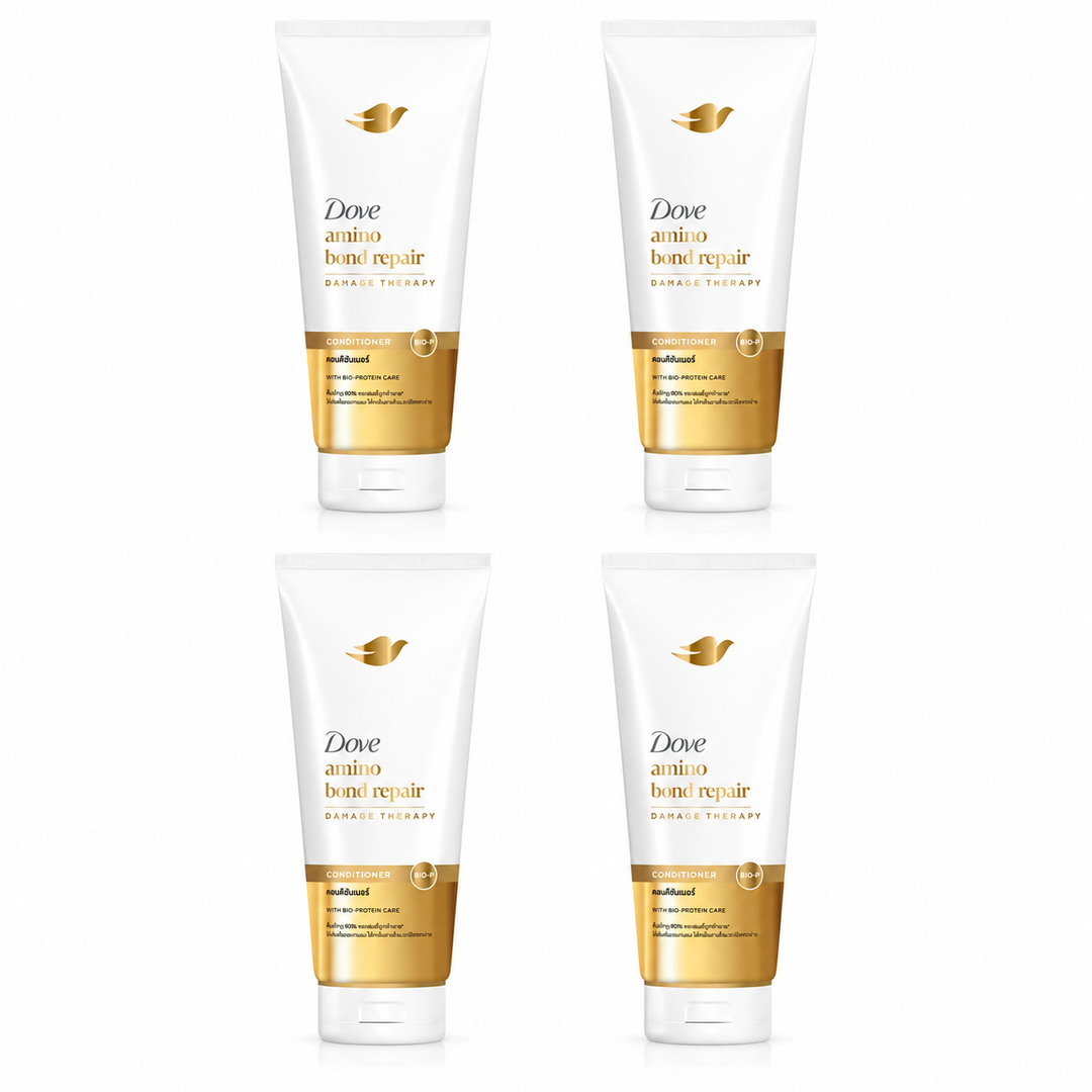 Dove Amino Bond Repair Damage Therapy Conditioner 330 ml — 4 tubes on white