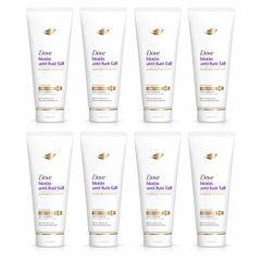 Dove Biotin Anti-Hair Fall Micellar Conditioner 350 ml — 8 tubes on white