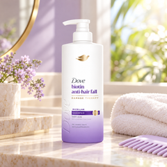 Dove Biotin Anti-Hair Fall Micellar Shampoo 380 ml — single-unit lifestyle photograph