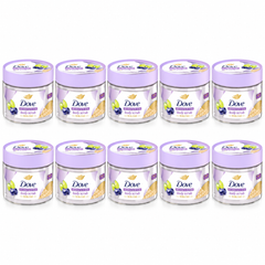 Dove Blueberry & Lime Body Scrub 280 g — 10 jars on white
