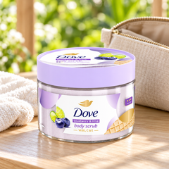 Dove Blueberry & Lime Body Scrub 280 g — single-unit lifestyle photograph