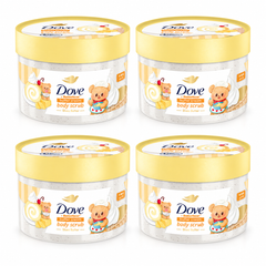 Dove Butter Cream Body Scrub 298 g — 4 jars on white