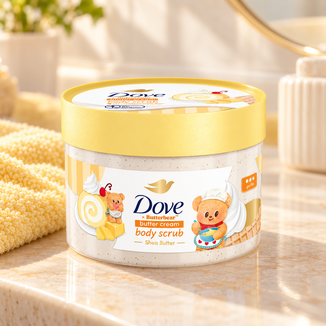 Dove Butter Cream Body Scrub 298 g — single-unit lifestyle photograph