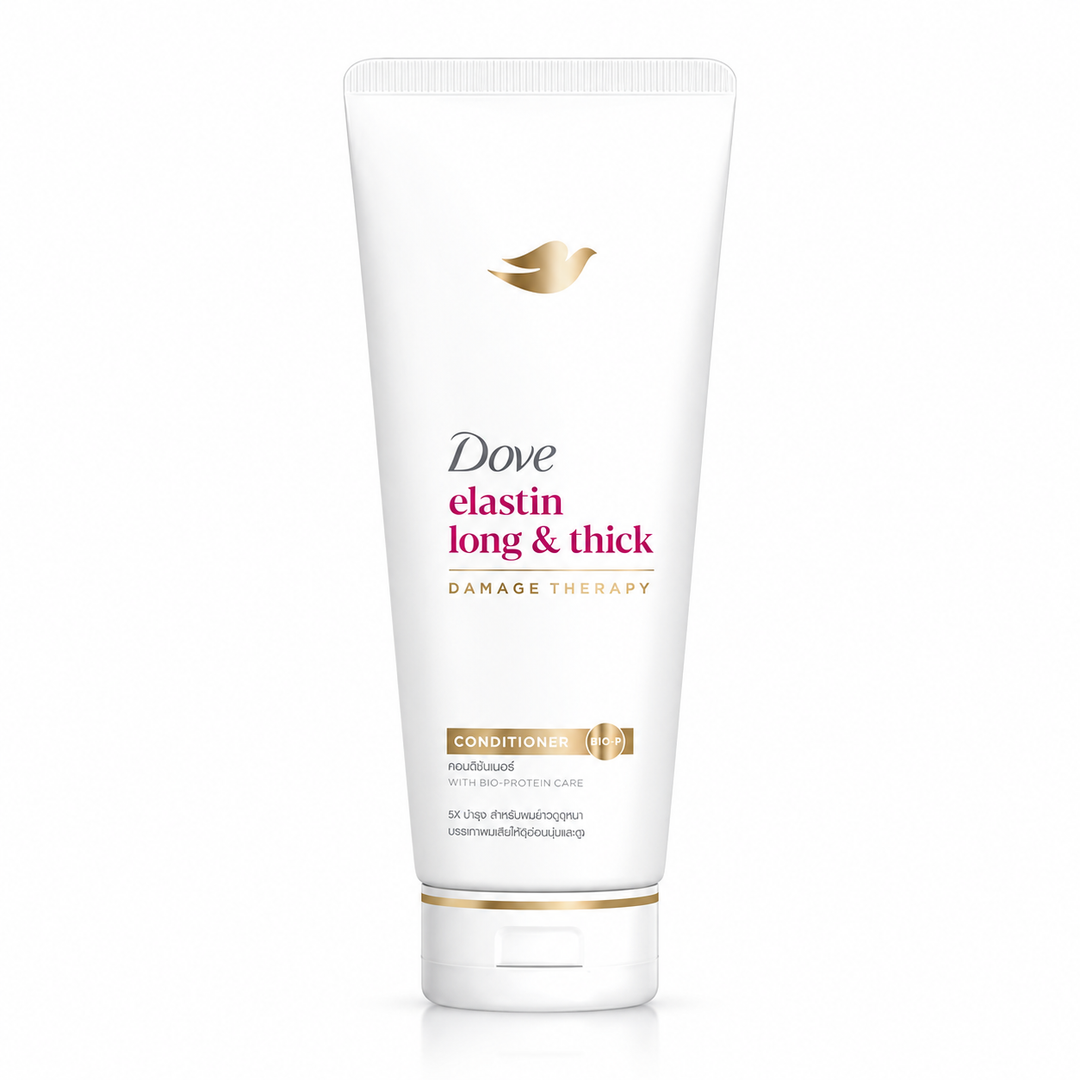 Dove Elastin Long & Thick Damage Therapy Conditioner 350 ml — 1 tube on white