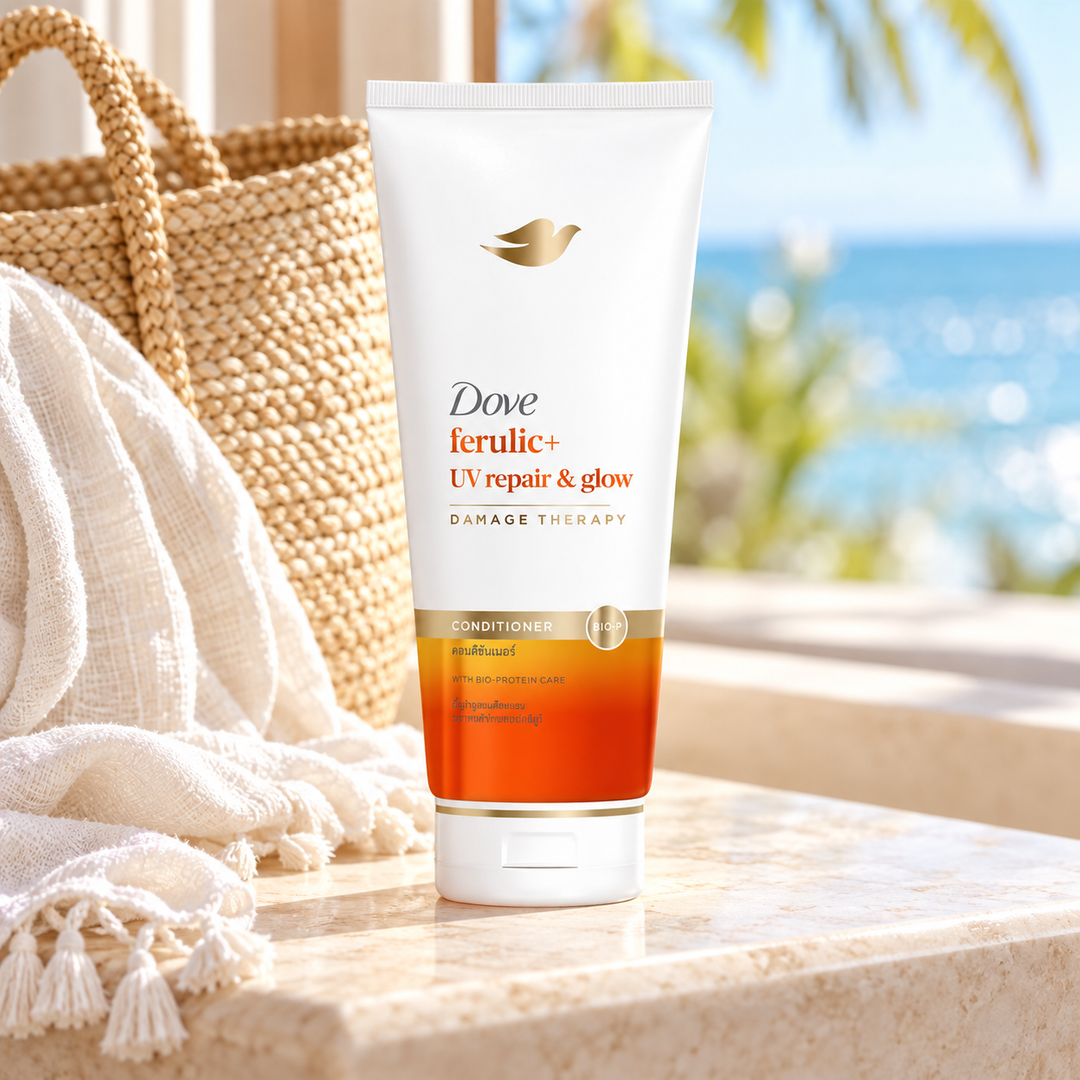 Dove Ferulic+ UV Repair & Glow Damage Therapy Conditioner 330 ml — single-unit lifestyle photograph