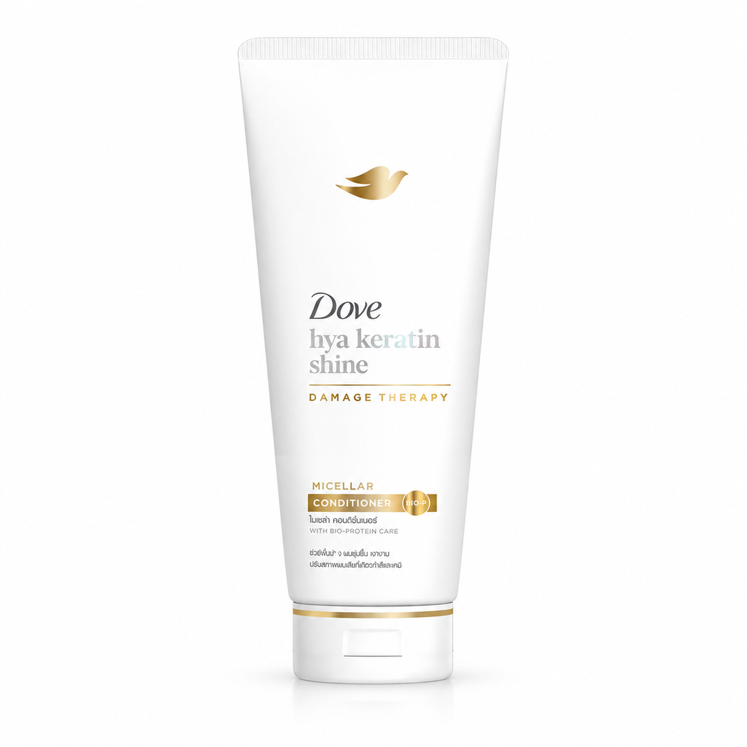 Dove Hya Keratin Shine Micellar Conditioner 350 ml — 1 tube on white