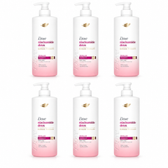 Dove Niacinamide Detox Micellar Shampoo 380 ml — 6 bottles on white