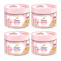 Dove Sakura Body Scrub with Niacinamide 280 g — 4 jars on white