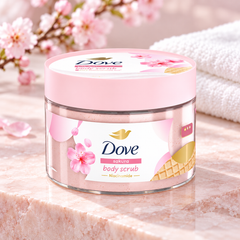 Dove Sakura Body Scrub with Niacinamide 280 g — single-unit lifestyle photograph