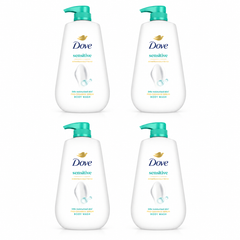 Dove Sensitive Pro-Ceramide Serum Body Wash 500 ml — 4 bottles on white
