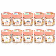 Dove Sugar & Coconut Body Scrub with Natural AHA 280 g — 10 jars on white