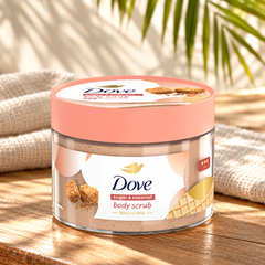 Dove Sugar & Coconut Body Scrub with Natural AHA 280 g — single-unit lifestyle photograph