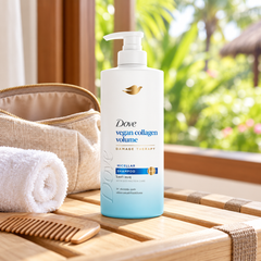 Dove Vegan Collagen Volume Micellar Shampoo 380 ml — single-unit lifestyle photograph