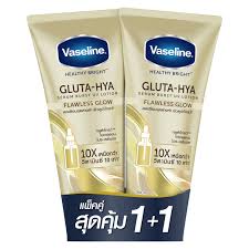 Vaseline Gluta-Hya Flawless Glow Body Lotion – Brightening & Even-Tone Skin Care – pack 2 x 300ml