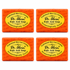 Dr. Alvin Kojic Acid Soap 135 g — exactly 4 wrapped bars on white