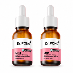 Dr.PONG activeIN MC1 Whitening Drone Melas Clear Serum 15 ml – 2 Bottles on white background