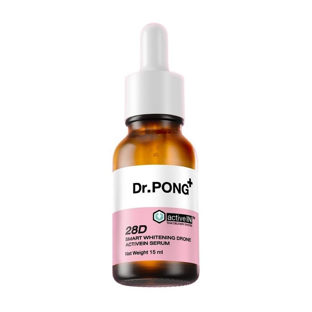 Dr.PONG activeIN 28D Smart Whitening Drone 15 ml bottle on a pure white background