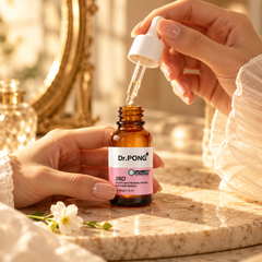 Dr.PONG activeIN 28D Smart Whitening Drone 15 ml serum used in a lifestyle setting