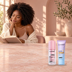 Dr.PONG Dr.PONG activeIN 28D Smart Whitening Drone Serum 30 ml + B.L.U.E Sunscreen 25 g | Set lifestyle photo with product