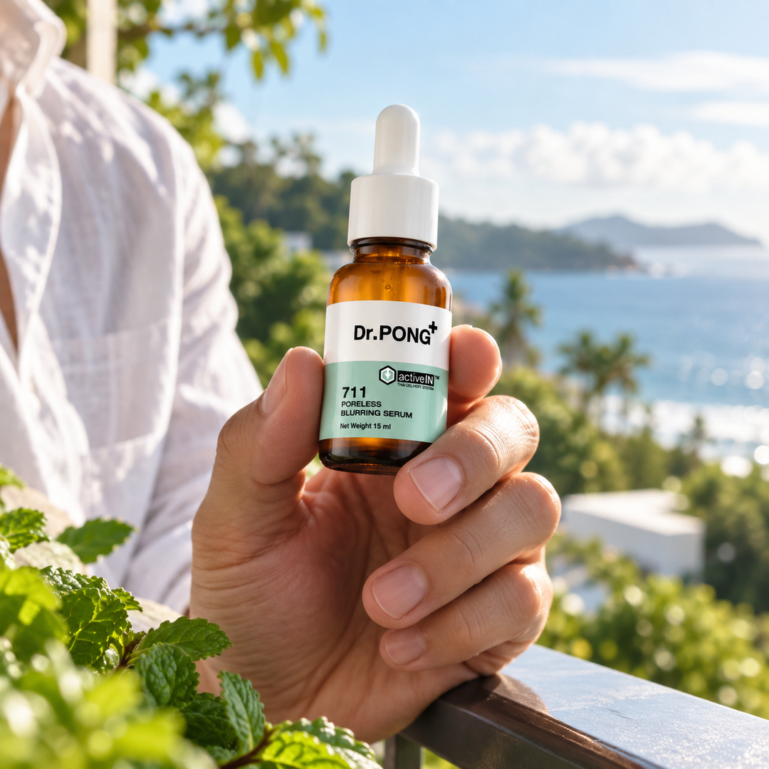 Dr.PONG activeIN 711 Poreless Blurring 15 ml serum used in a lifestyle setting