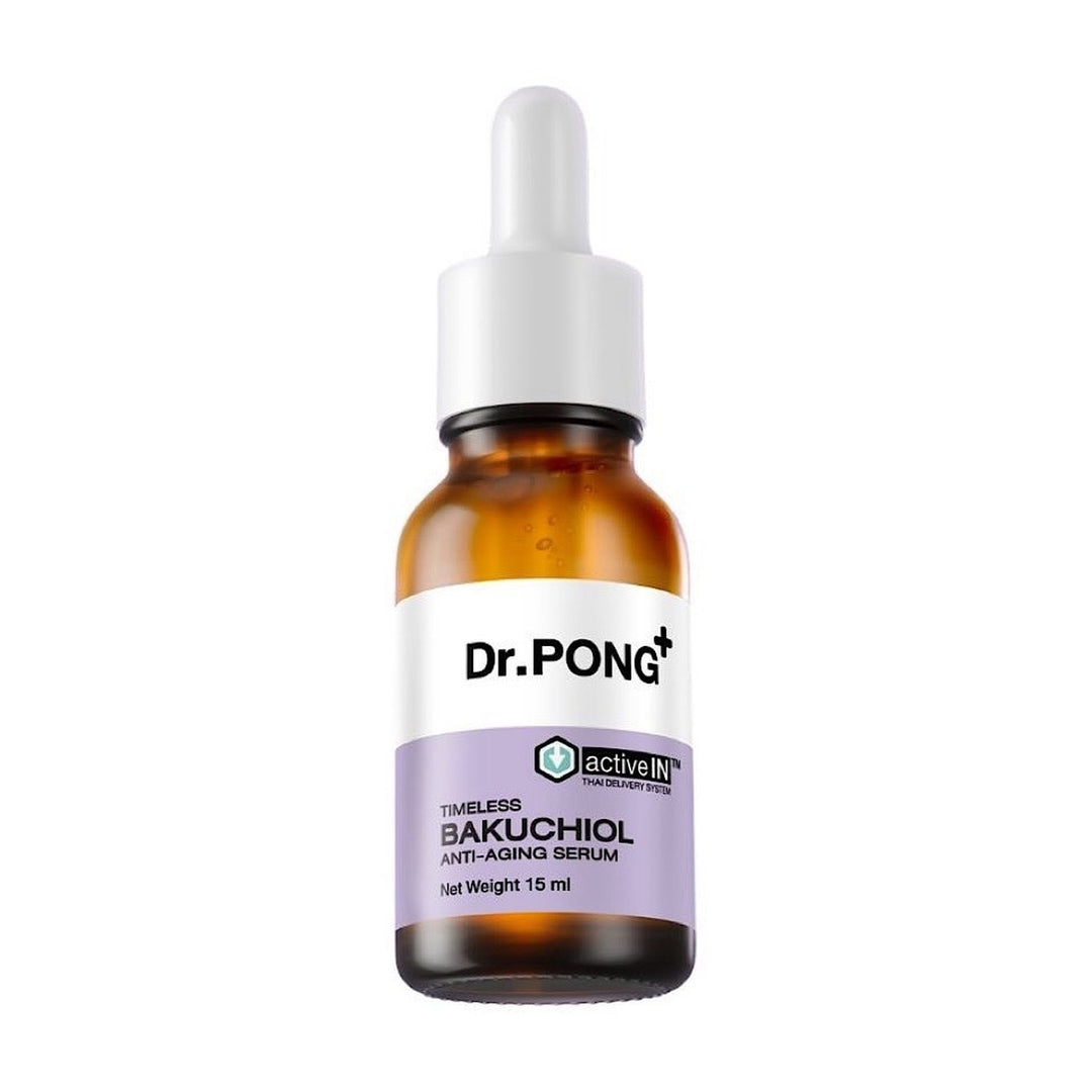 Dr.PONG activeIN Timeless Bakuchiol 15 ml bottle on a pure white background