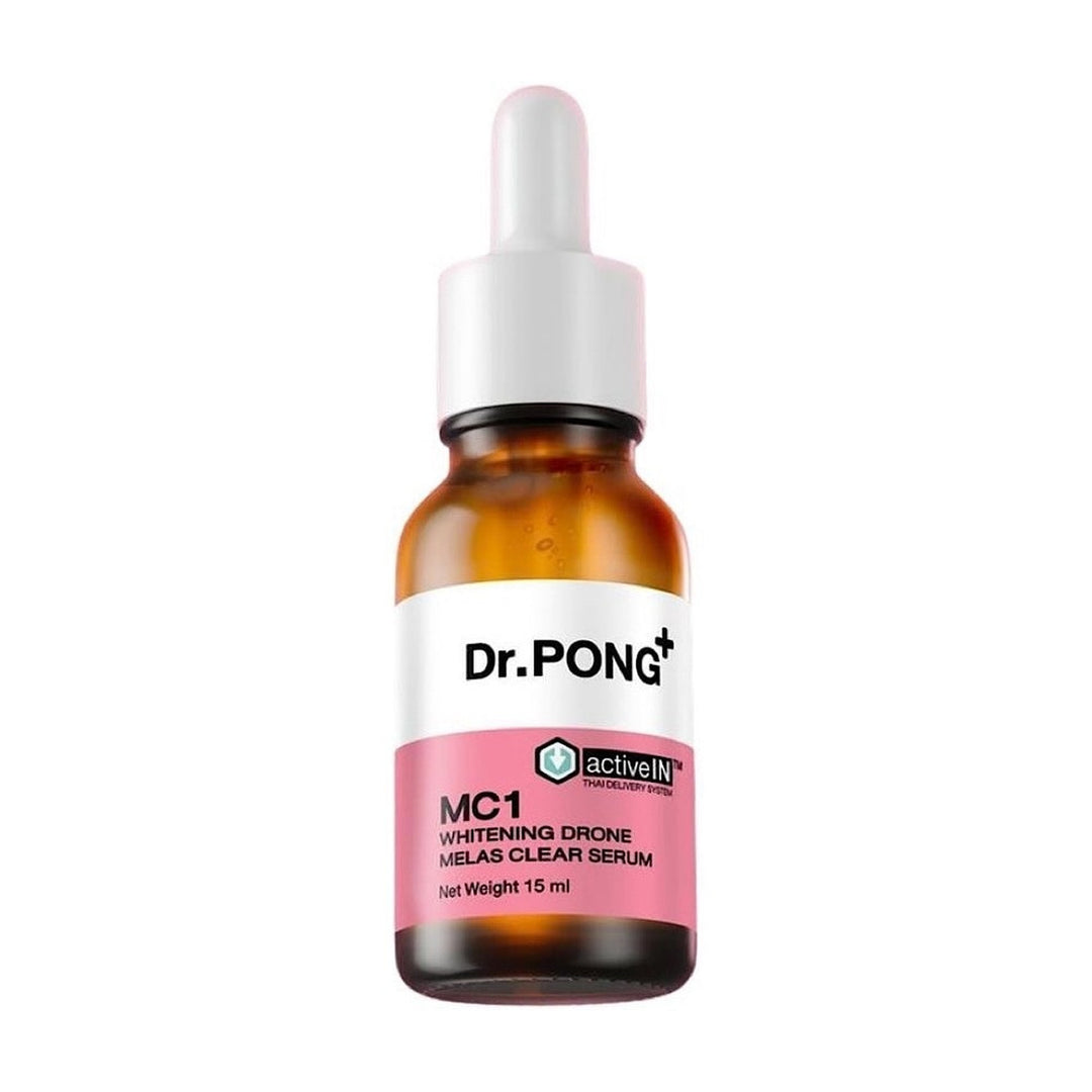 Dr.PONG activeIN MC1 Whitening Drone Melas Clear 15 ml bottle on a pure white background