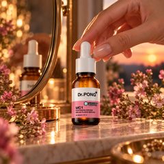 Dr.PONG activeIN MC1 Whitening Drone Melas Clear 15 ml serum used in a lifestyle setting