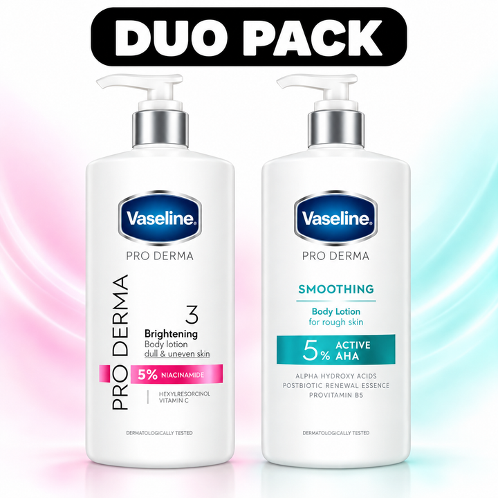 Vaseline Pro Derma Brightening and Smoothing duo pack