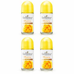 Enchanteur Charming Perfumed Deo Roll-On 50 ml – 4 Bottles on white background