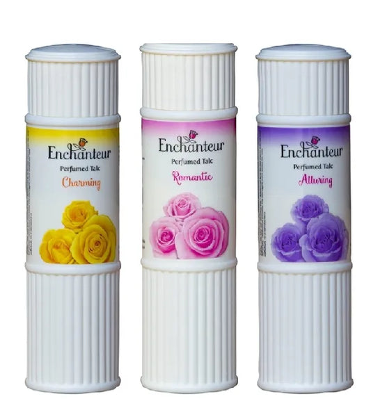 Enchanteur Perfumed Body Talcum Powder – Trio Set: Charming, Romantic & Alluring (3 x 100g)