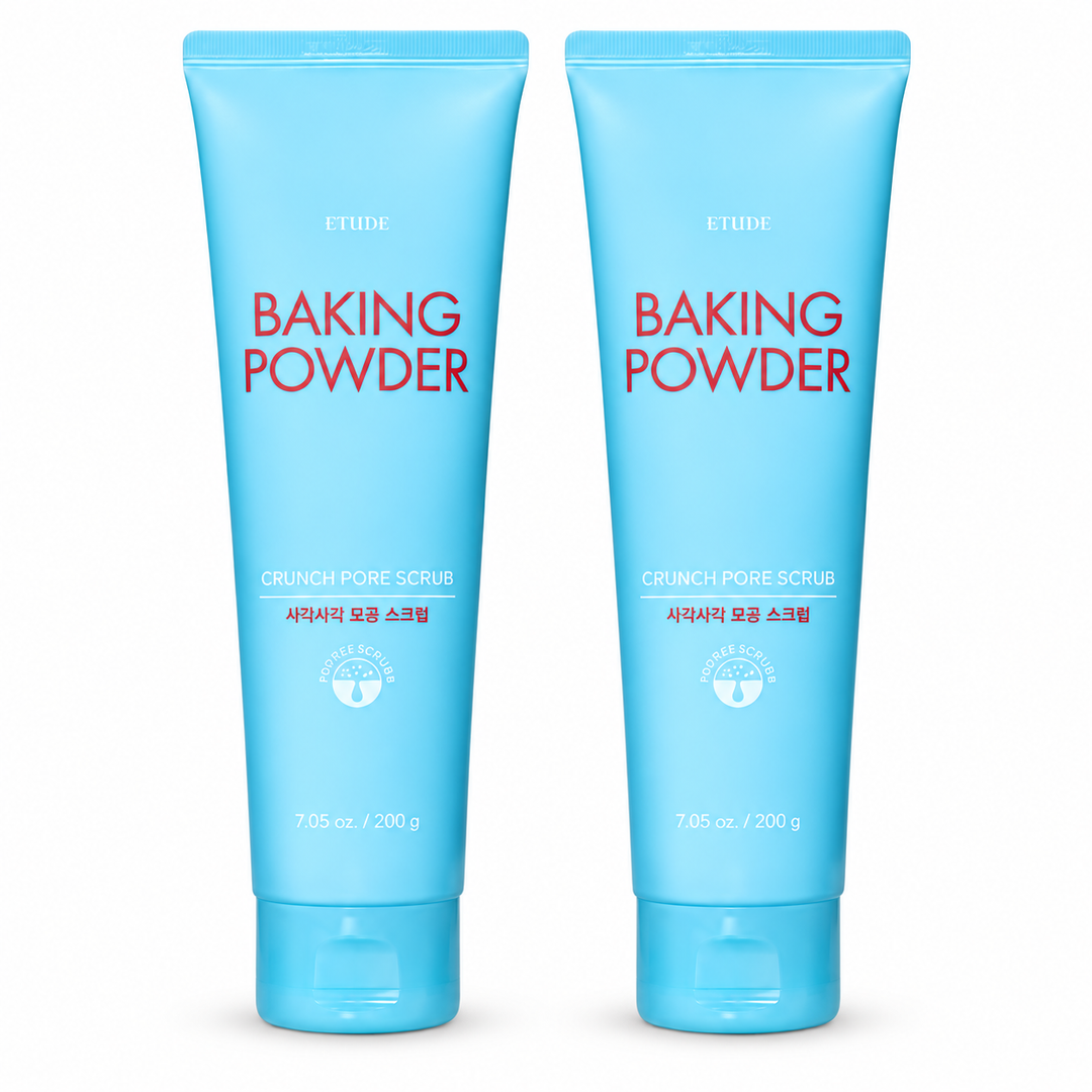 ETUDE Baking Powder Crunch Pore Scrub 200g – 2 Tubes on white background