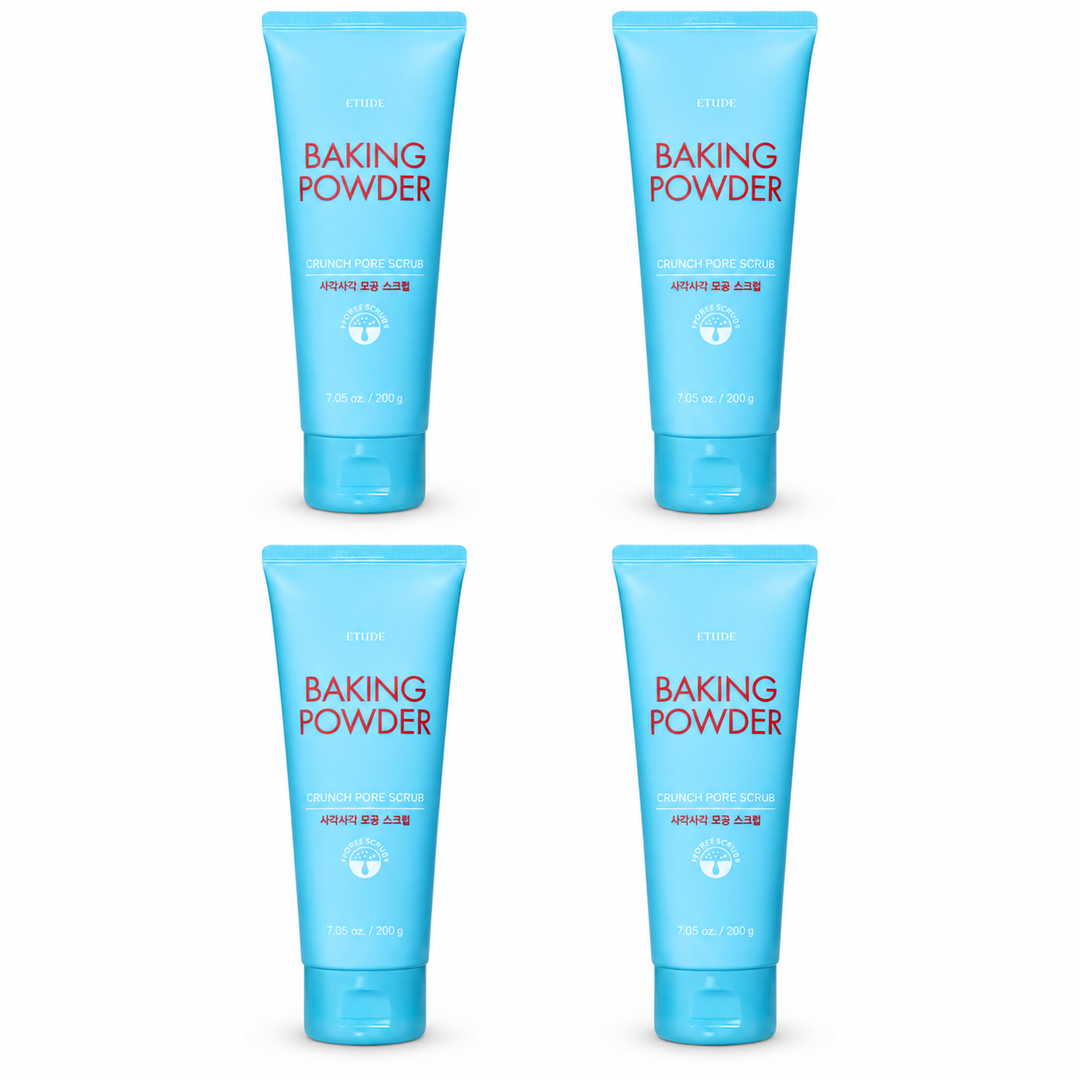 ETUDE Baking Powder Crunch Pore Scrub 200g – 4 Tubes on white background