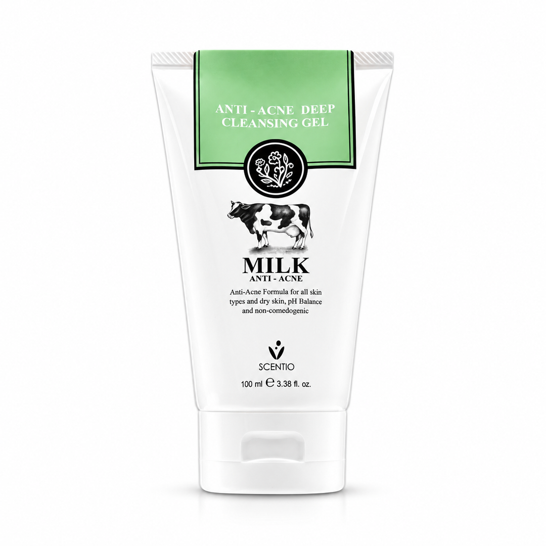 Scentio Milk Anti-Acne Deep Cleansing Gel 100 ml — on white background