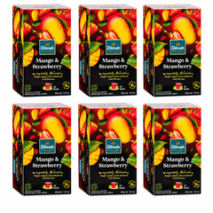 Dilmah Mango & Strawberry Ceylon Black Tea – 6 Boxes / 120 Tea Bags (240 g) — exact multipack quantity on a white background
