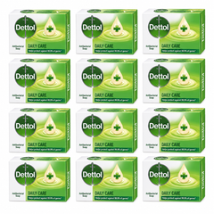 Dettol Daily Care Antibacterial Bar Soap 65 g – 12 Bars — exact multipack quantity on a white background