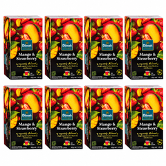 Dilmah Mango & Strawberry Ceylon Black Tea – 8 Boxes / 160 Tea Bags (320 g) — exact multipack quantity on a white background