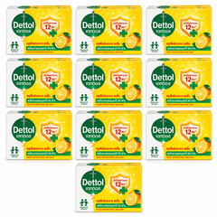 Dettol Fresh Antibacterial Bar Soap 65 g – 10 Bars — exact multipack quantity on a white background
