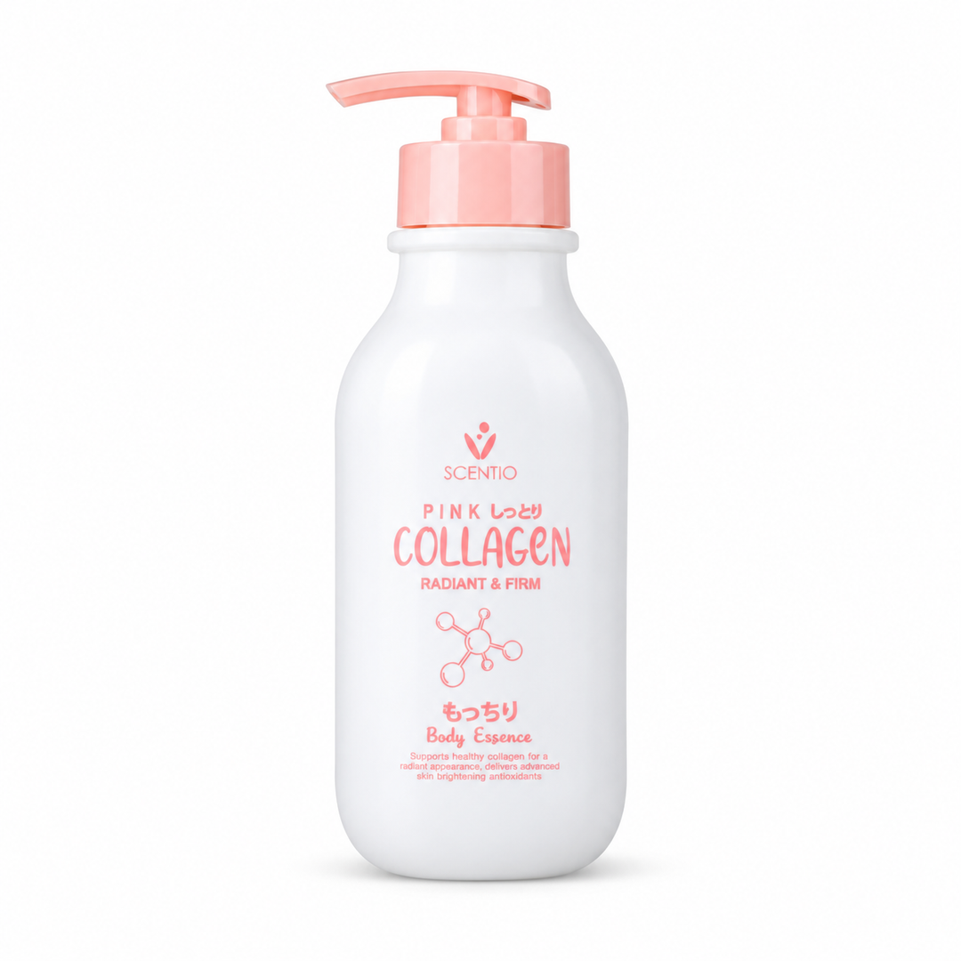 Scentio Pink Collagen Radiant & Firm Body Essence 350 ml — on white background